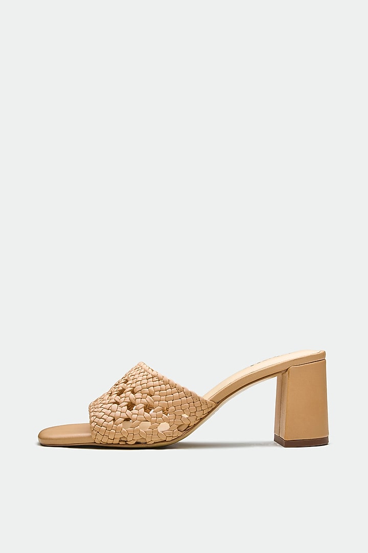 Tan Genuine Leather Mule Sandals by Oroh at Pernia's Pop Up Shop