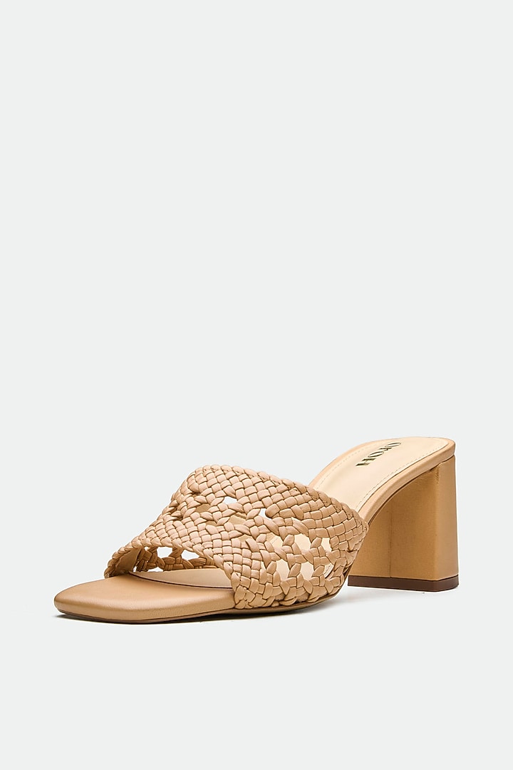 Tan Genuine Leather Mule Sandals by Oroh at Pernia's Pop Up Shop