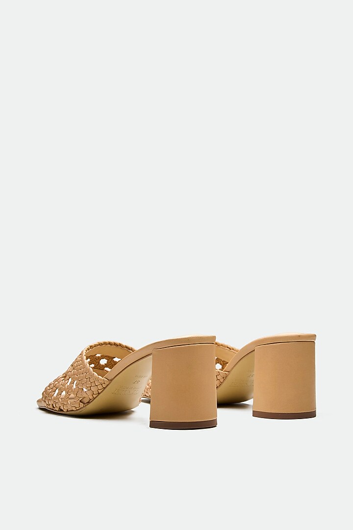 Tan Genuine Leather Mule Sandals by Oroh at Pernia's Pop Up Shop