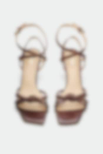 Brown Genuine Leather Heels by Oroh at Pernia's Pop Up Shop