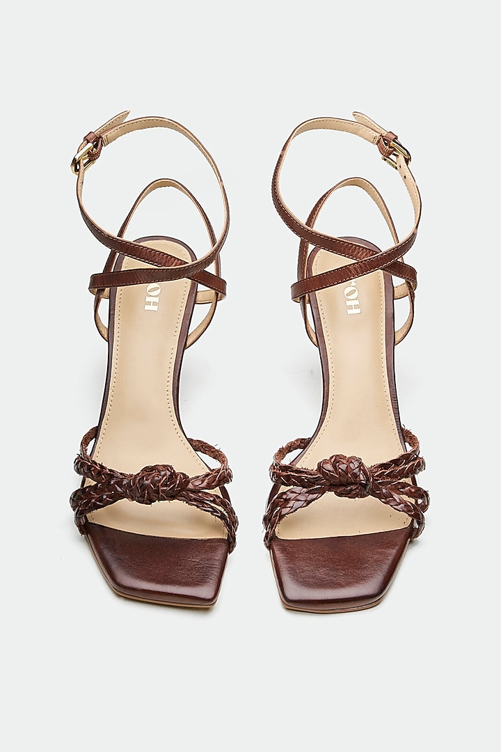 Brown Genuine Leather Heels by Oroh at Pernia's Pop Up Shop