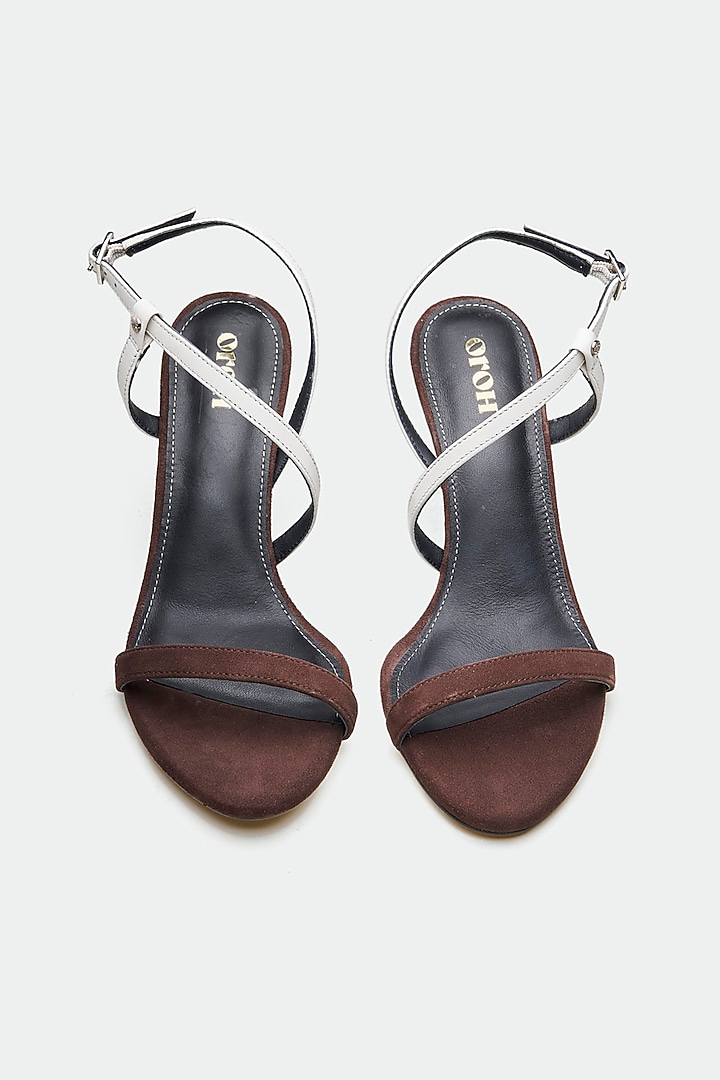 Brown Genuine Leather Heels by Oroh at Pernia's Pop Up Shop