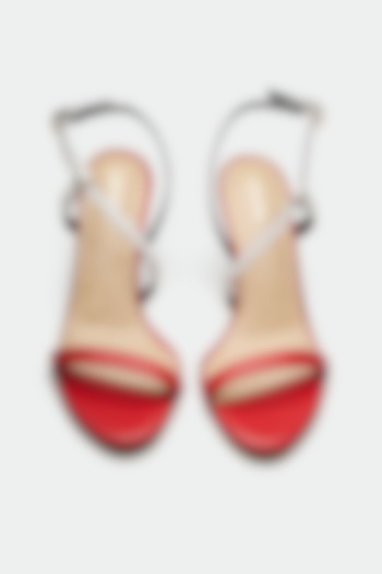 Red Genuine Leather Slender Heels by Oroh at Pernia's Pop Up Shop