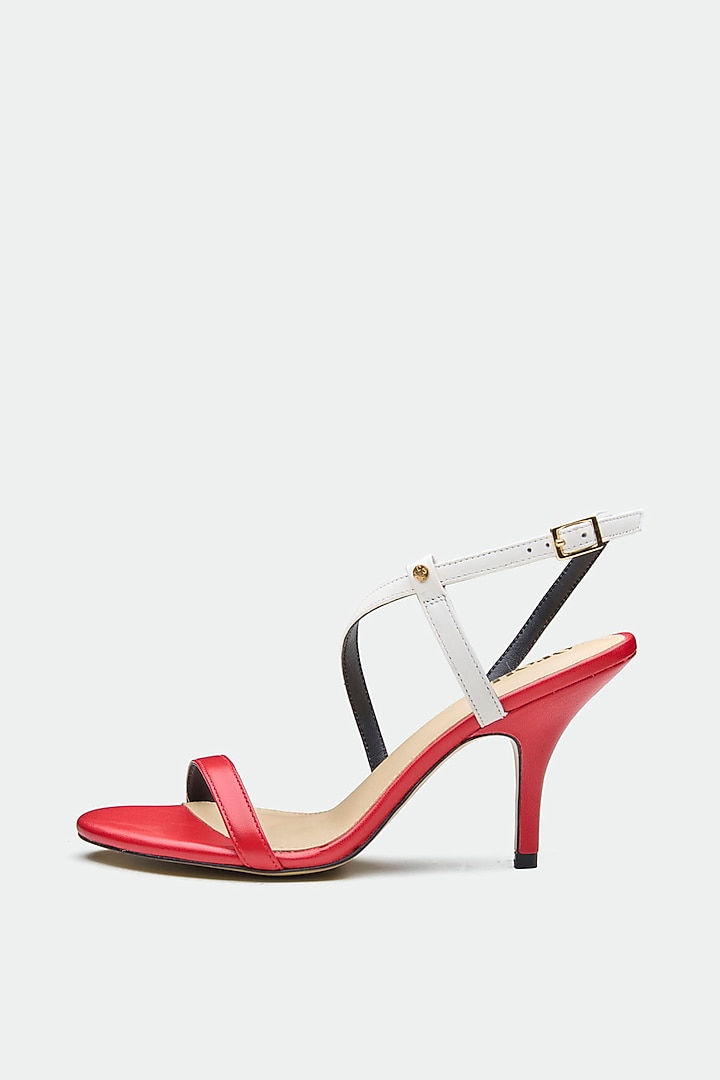 Red Genuine Leather Slender Heels by Oroh at Pernia's Pop Up Shop