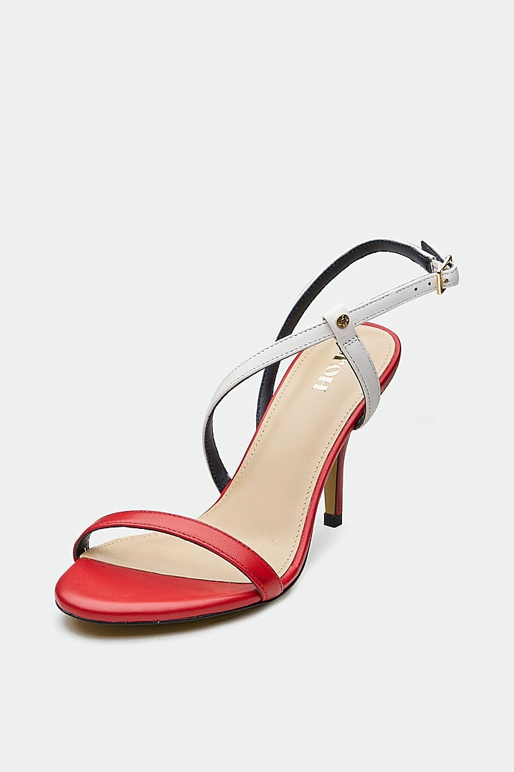 Red Genuine Leather Slender Heels by Oroh at Pernia's Pop Up Shop