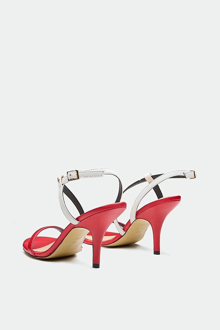 Red Genuine Leather Slender Heels by Oroh at Pernia's Pop Up Shop