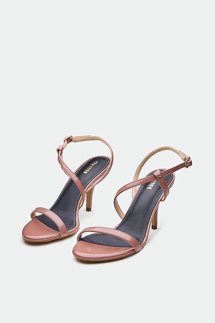 Pink Genuine Leather Slender Heels by Oroh at Pernia's Pop Up Shop