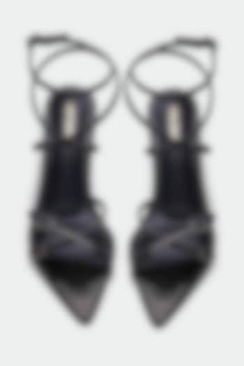 Black Genuine Leather Stiletto Heels by Oroh at Pernia's Pop Up Shop