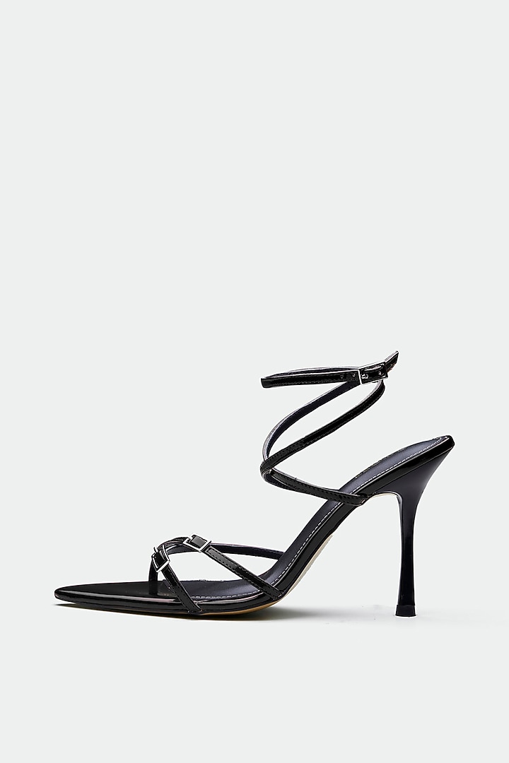 Black Genuine Leather Stiletto Heels by Oroh at Pernia's Pop Up Shop