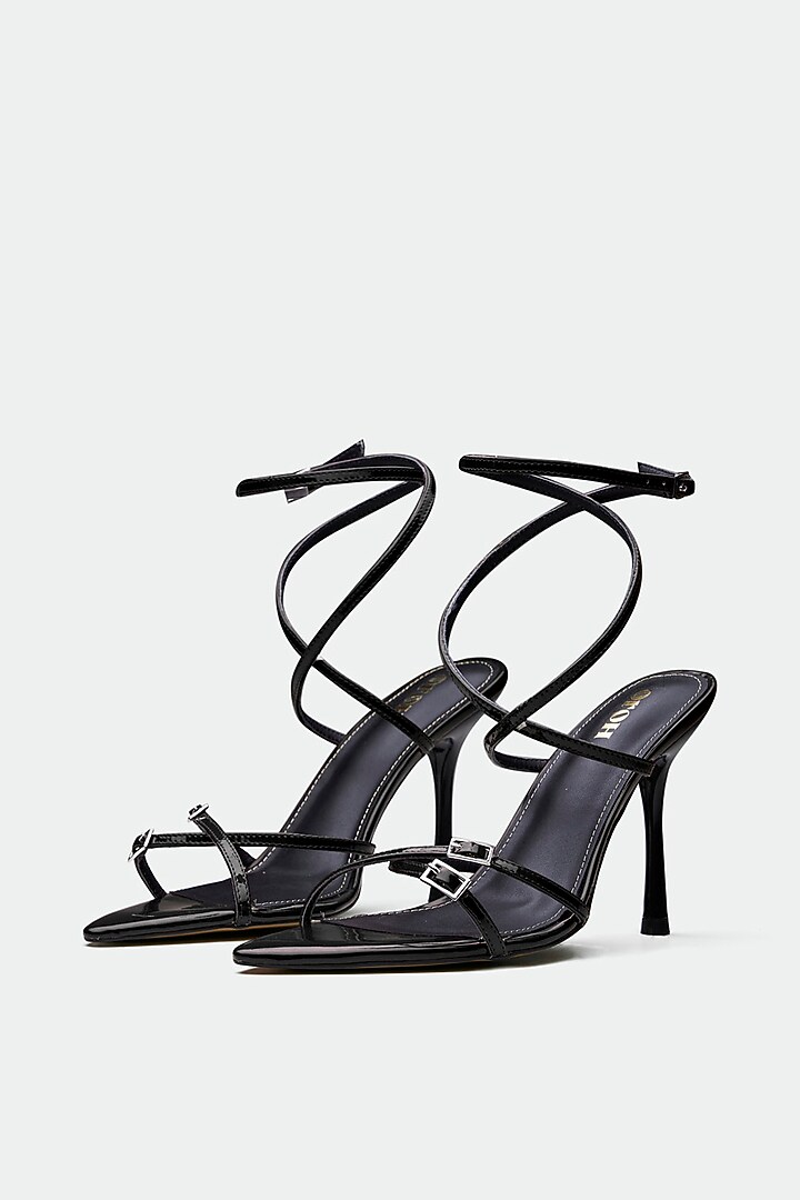 Black Genuine Leather Stiletto Heels by Oroh at Pernia's Pop Up Shop