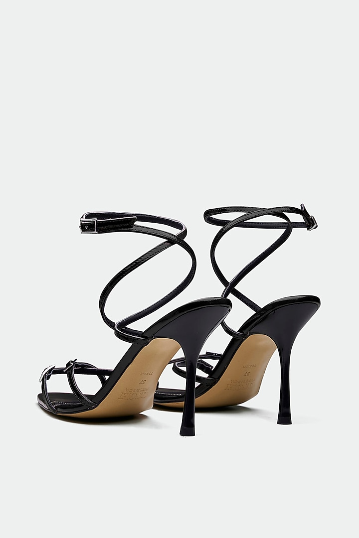 Black Genuine Leather Stiletto Heels by Oroh at Pernia's Pop Up Shop
