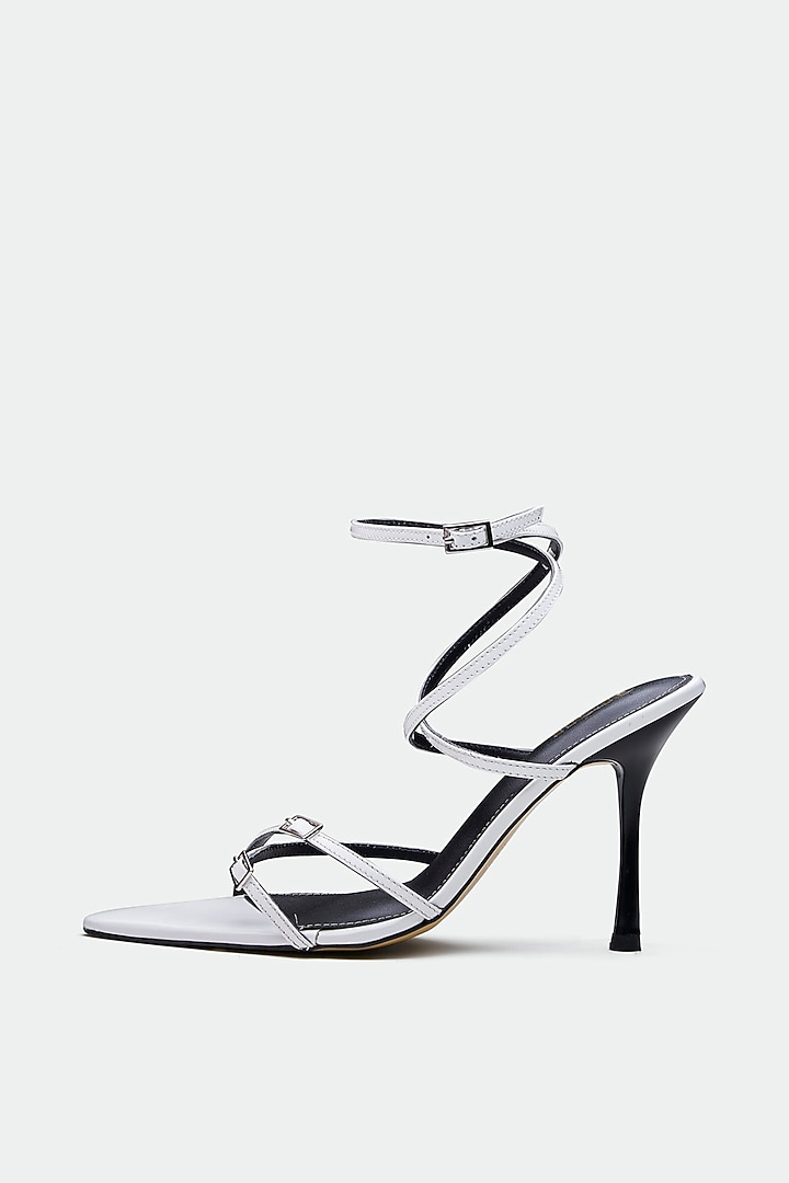 White Genuine Leather Stiletto Heels by Oroh at Pernia's Pop Up Shop