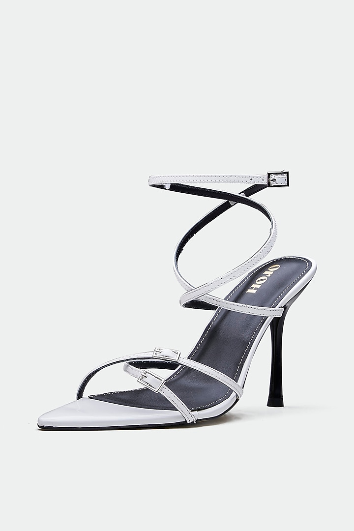 White Genuine Leather Stiletto Heels by Oroh at Pernia's Pop Up Shop
