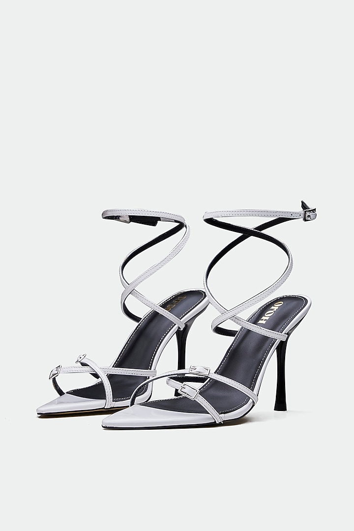 White Genuine Leather Stiletto Heels by Oroh at Pernia's Pop Up Shop