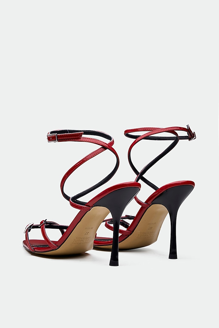 Red Genuine Leather Stiletto Heels by Oroh at Pernia's Pop Up Shop