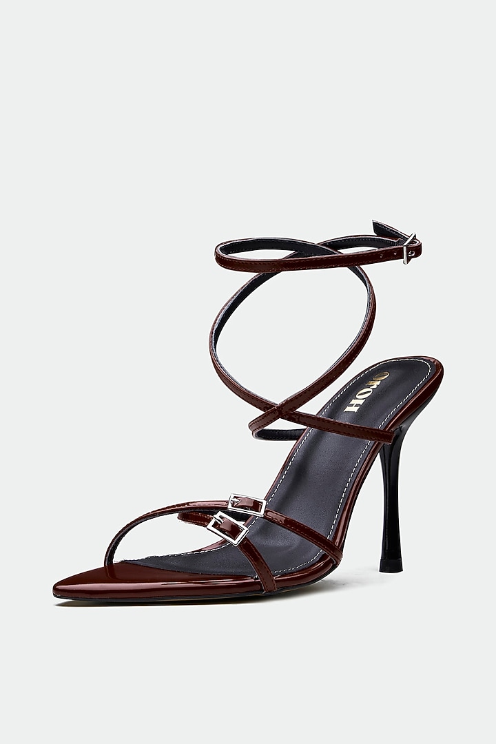 Maroon Genuine Leather Stiletto Heels by Oroh at Pernia's Pop Up Shop