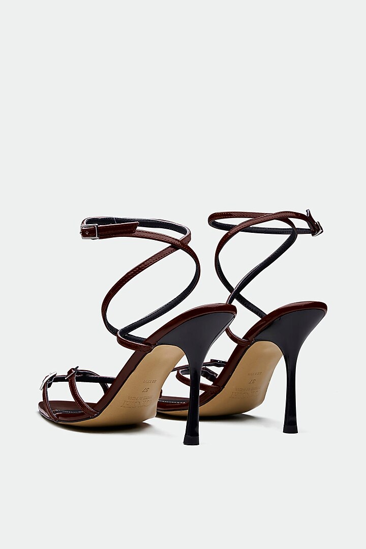 Maroon Genuine Leather Stiletto Heels by Oroh at Pernia's Pop Up Shop