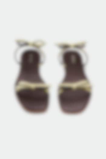 Green Genuine Leather Flats by Oroh at Pernia's Pop Up Shop