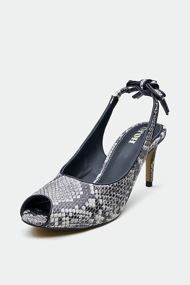 Multi-Colored Genuine Leather Peep-Toe Pump Heels by Oroh at Pernia's Pop Up Shop