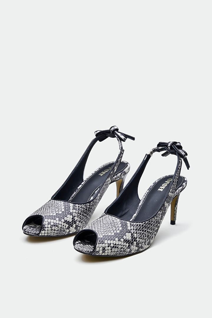 Multi-Colored Genuine Leather Peep-Toe Pump Heels by Oroh at Pernia's Pop Up Shop