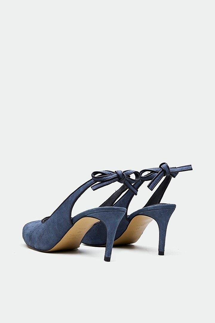 Blue Genuine Leather Peep-Toe Pump Heels by Oroh at Pernia's Pop Up Shop