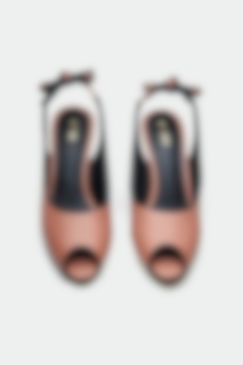 Pink Genuine Leather Peep-Toe Pump Heels by Oroh at Pernia's Pop Up Shop