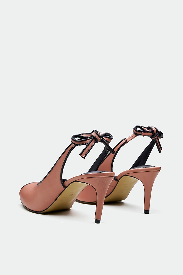 Pink Genuine Leather Peep-Toe Pump Heels by Oroh at Pernia's Pop Up Shop
