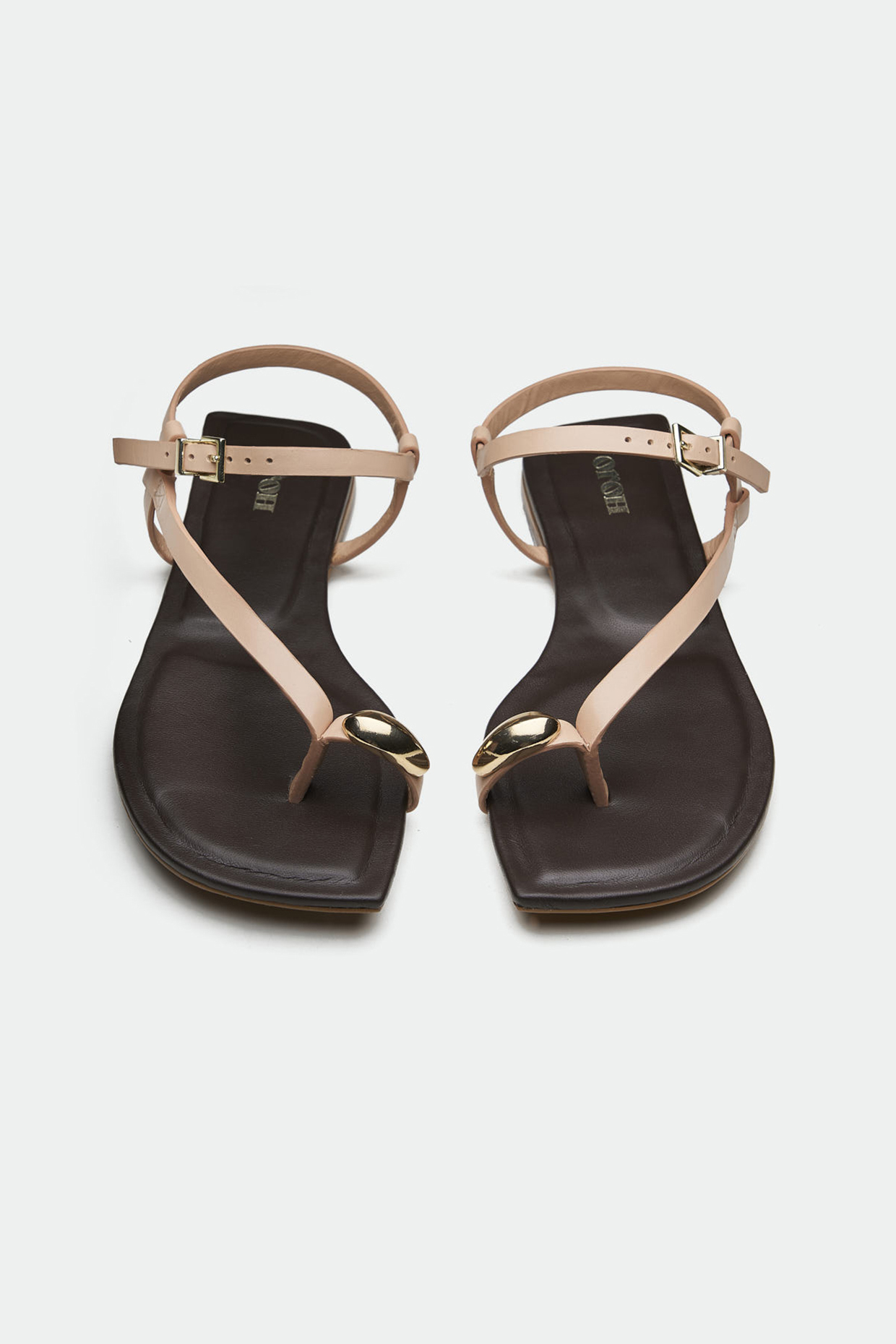 Pink Genuine Leather Toe-Loop Flats by Oroh at Pernia's Pop Up Shop