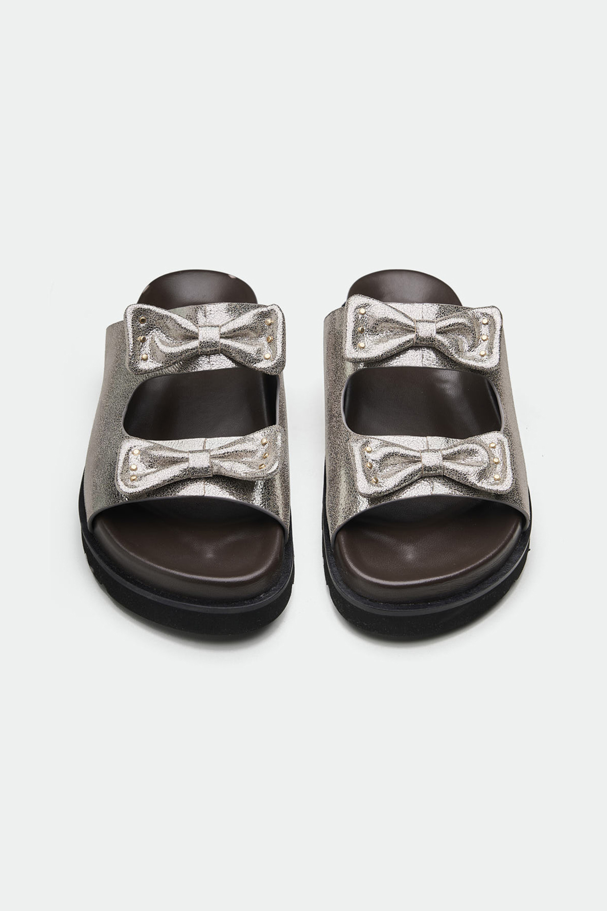 Grey Genuine Leather Flats by Oroh at Pernia's Pop Up Shop