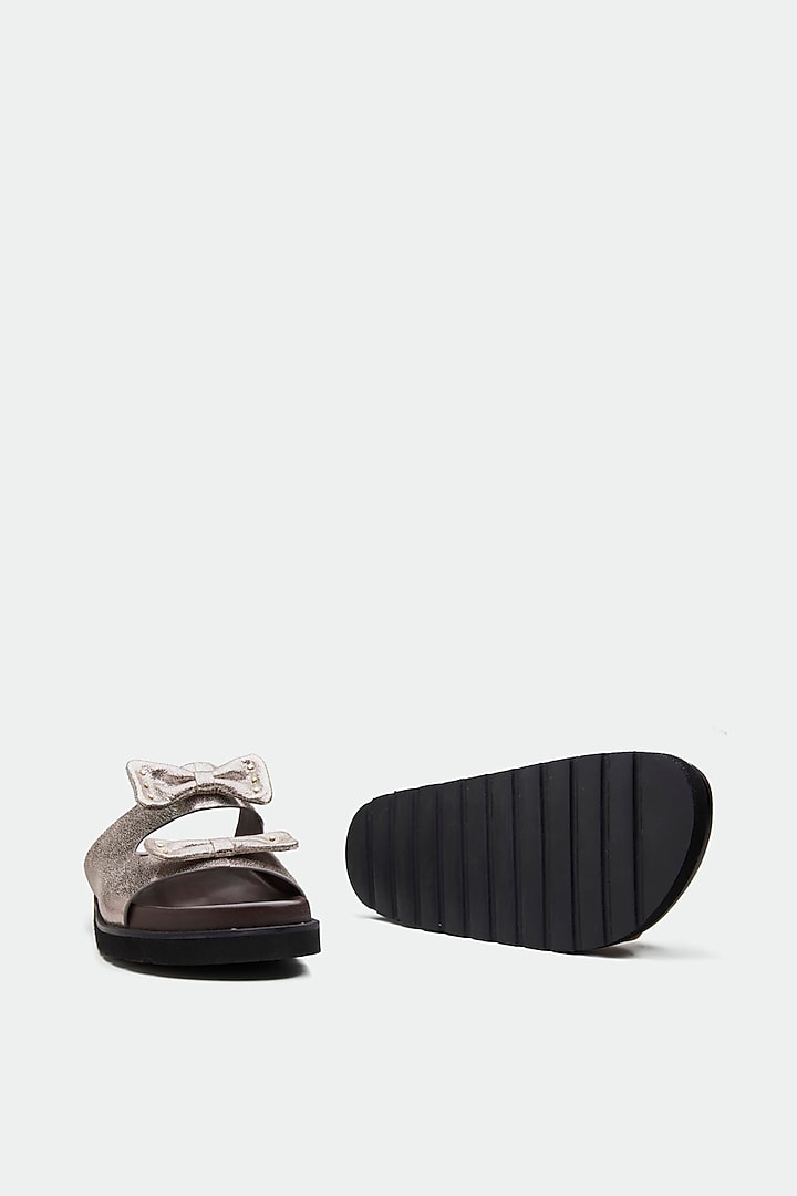 Grey Genuine Leather Flats by Oroh at Pernia's Pop Up Shop