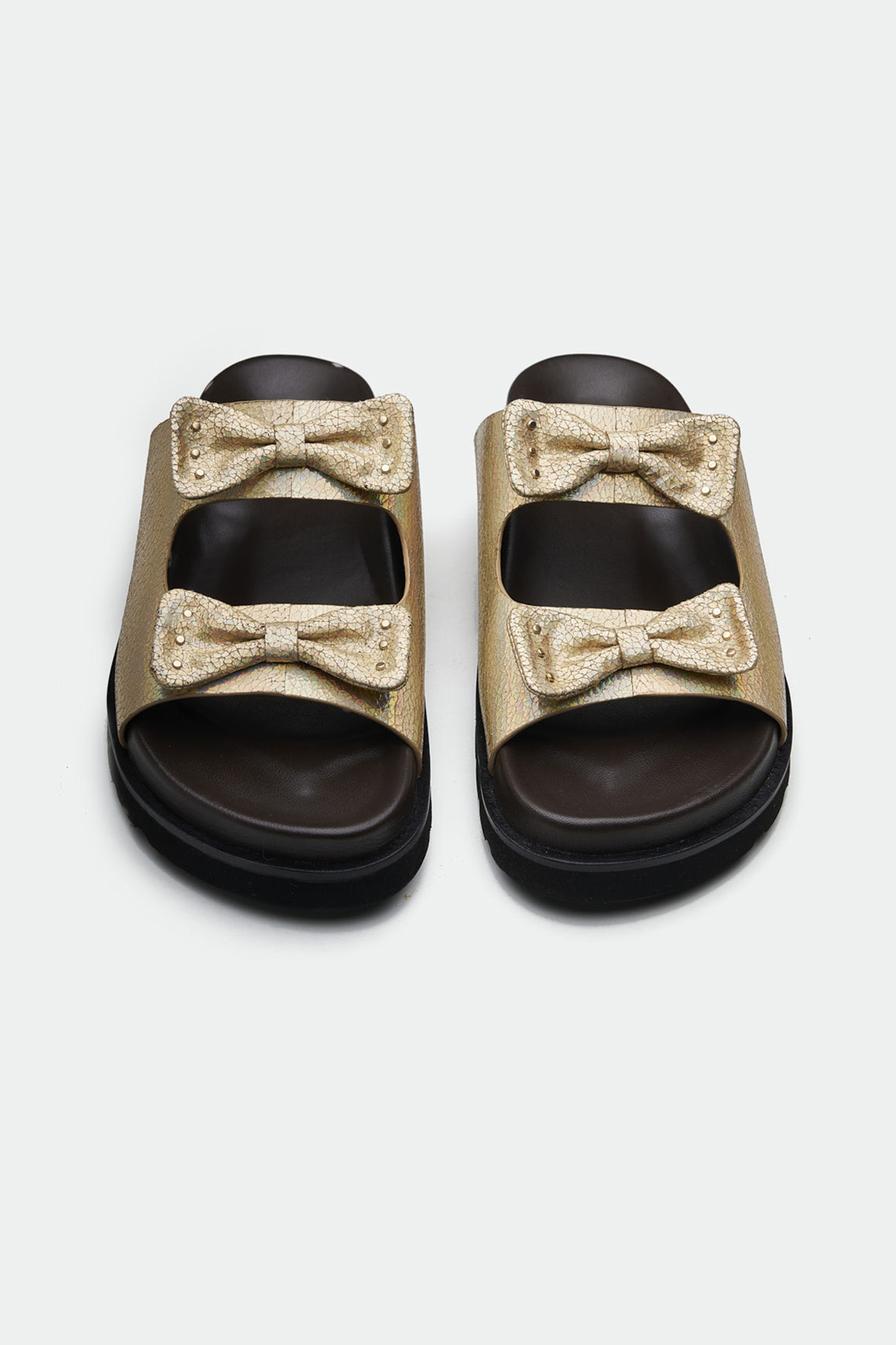 Gold Genuine Leather Flats by Oroh at Pernia's Pop Up Shop