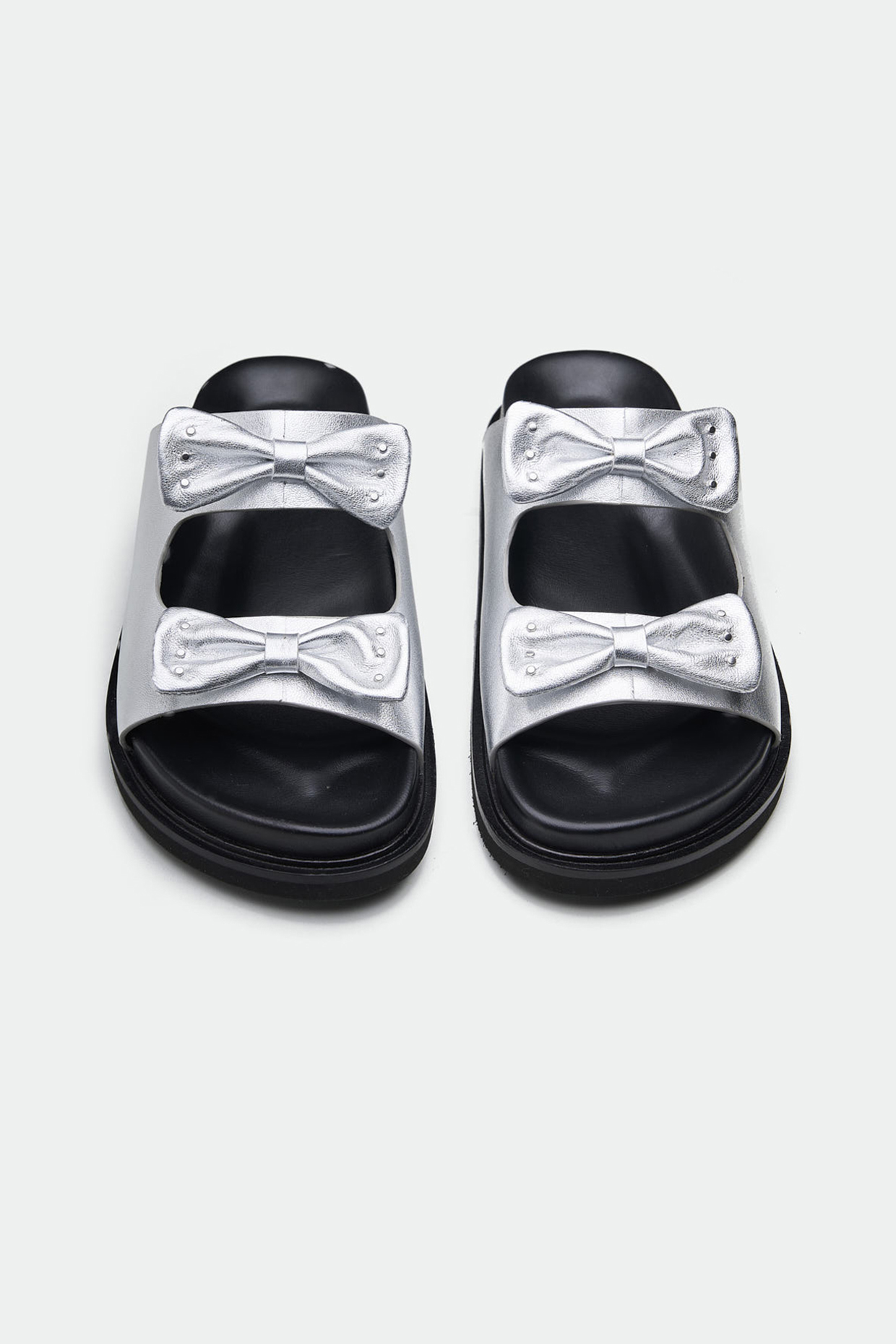 Silver Genuine Leather Flats by Oroh at Pernia's Pop Up Shop
