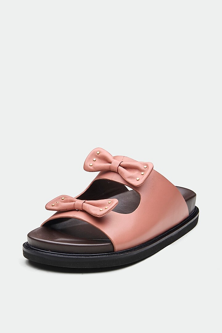 Pink Genuine Leather Flats by Oroh at Pernia's Pop Up Shop
