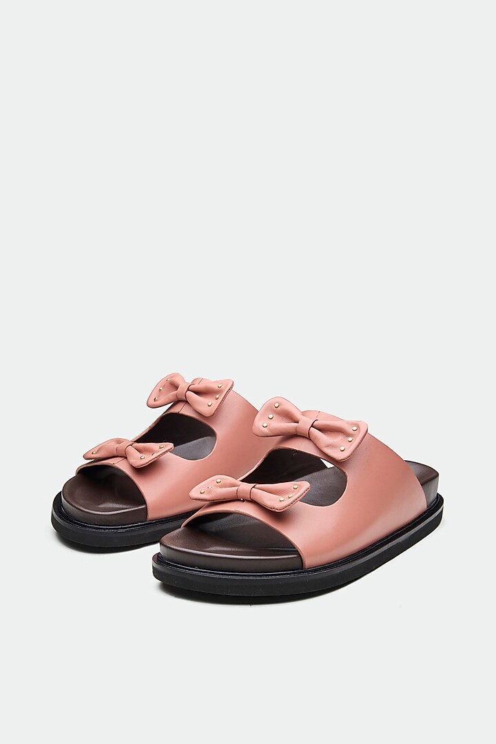 Pink Genuine Leather Flats by Oroh at Pernia's Pop Up Shop