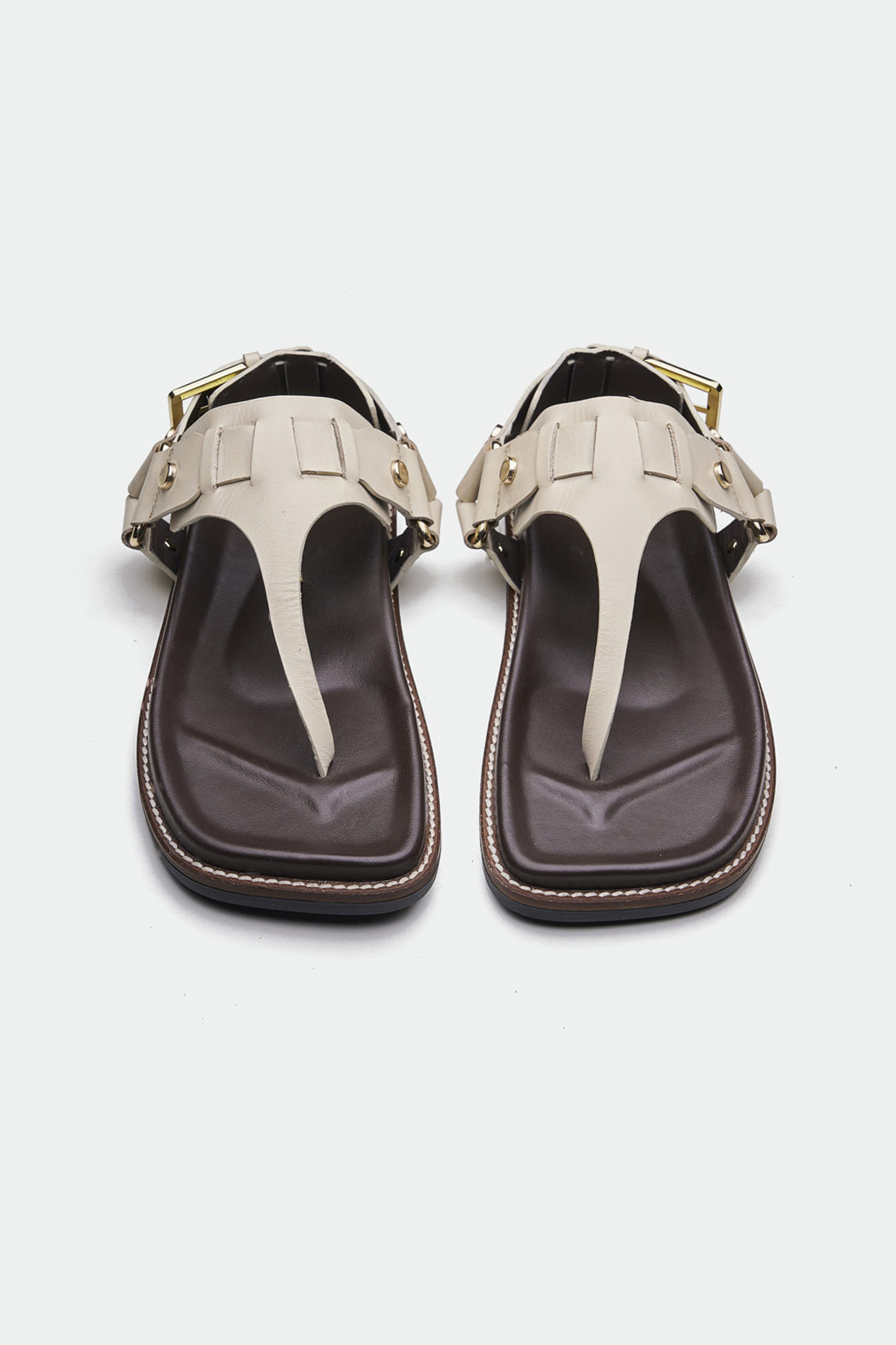 Nude Genuine Leather Flats by Oroh at Pernia's Pop Up Shop