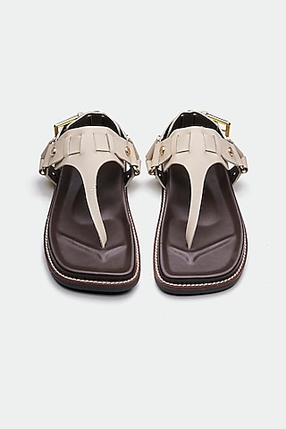 Nude Genuine Leather Flats by Oroh