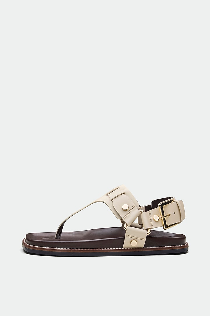 Nude Genuine Leather Flats by Oroh at Pernia's Pop Up Shop