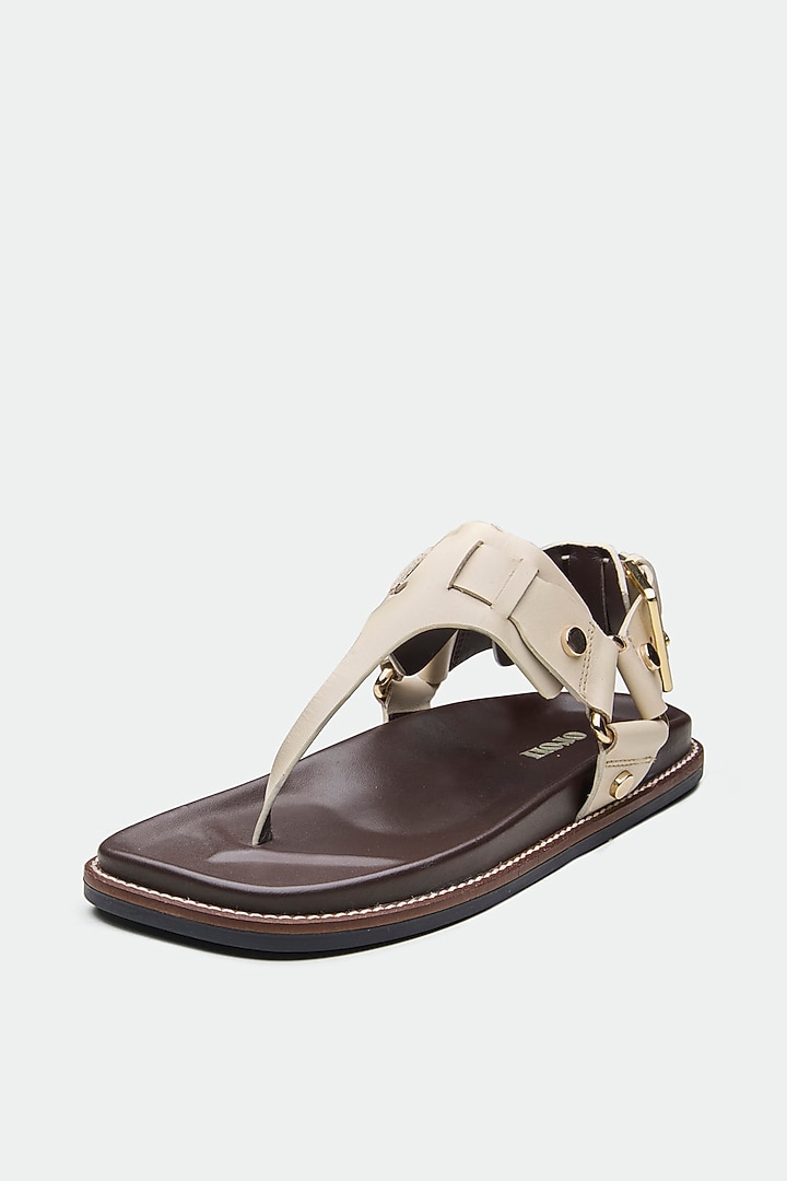 Nude Genuine Leather Flats by Oroh at Pernia's Pop Up Shop