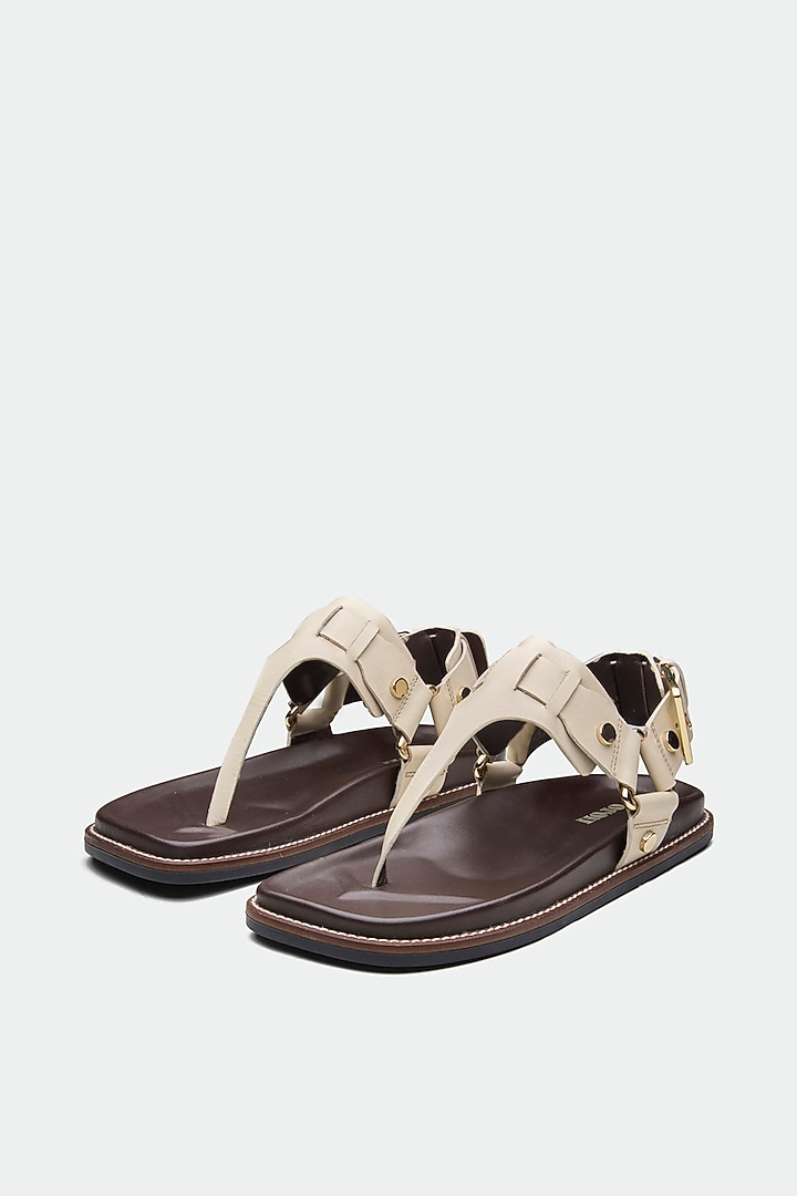 Nude Genuine Leather Flats by Oroh at Pernia's Pop Up Shop