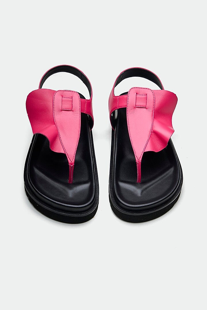 Pink Genuine Leather Flats by Oroh at Pernia's Pop Up Shop