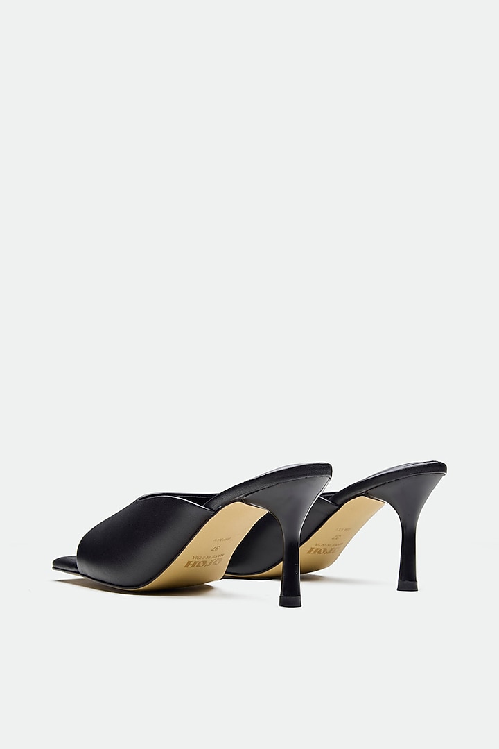 Black Genuine Leather Square-Toe Stiletto Heels by Oroh at Pernia's Pop Up Shop