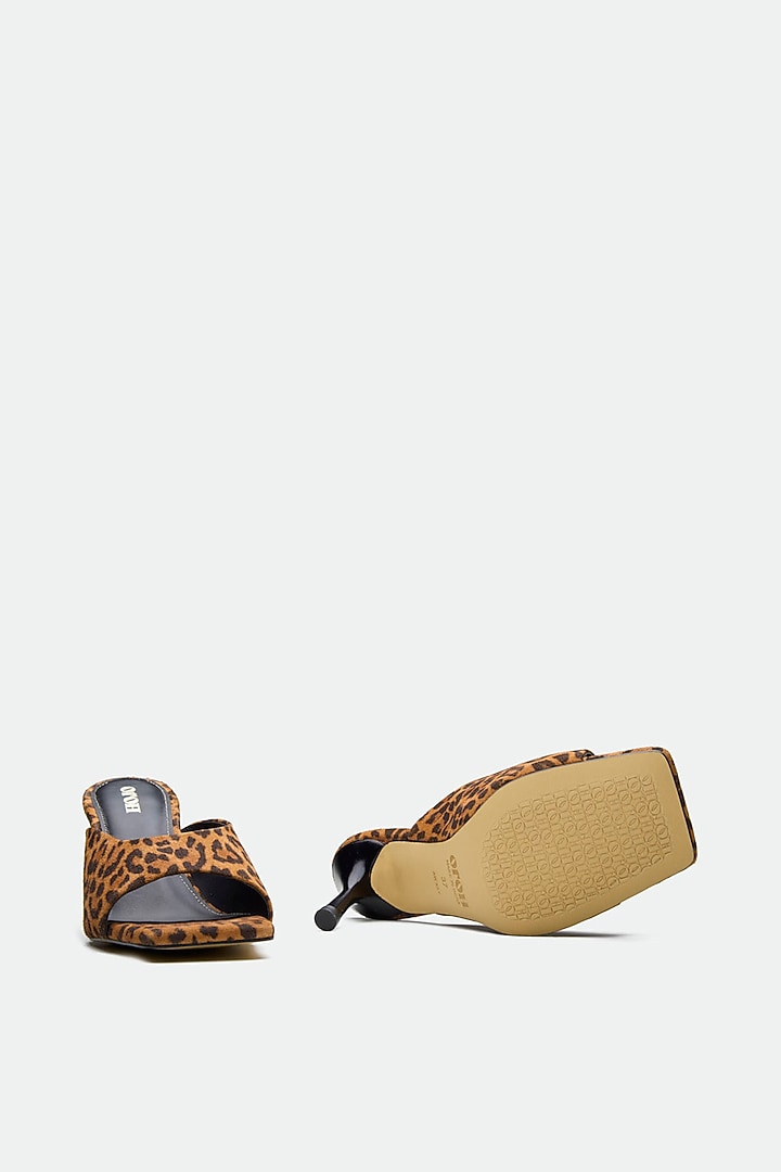 Brown Genuine Leather Square-Toe Stiletto Heels by Oroh at Pernia's Pop Up Shop