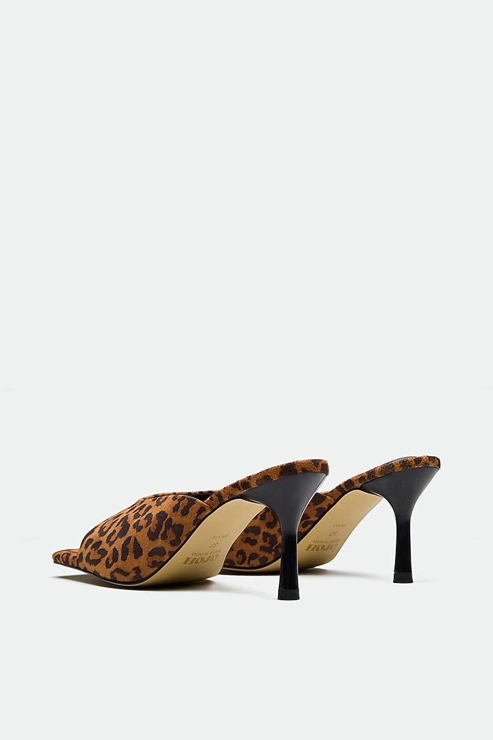 Brown Genuine Leather Square-Toe Stiletto Heels by Oroh at Pernia's Pop Up Shop