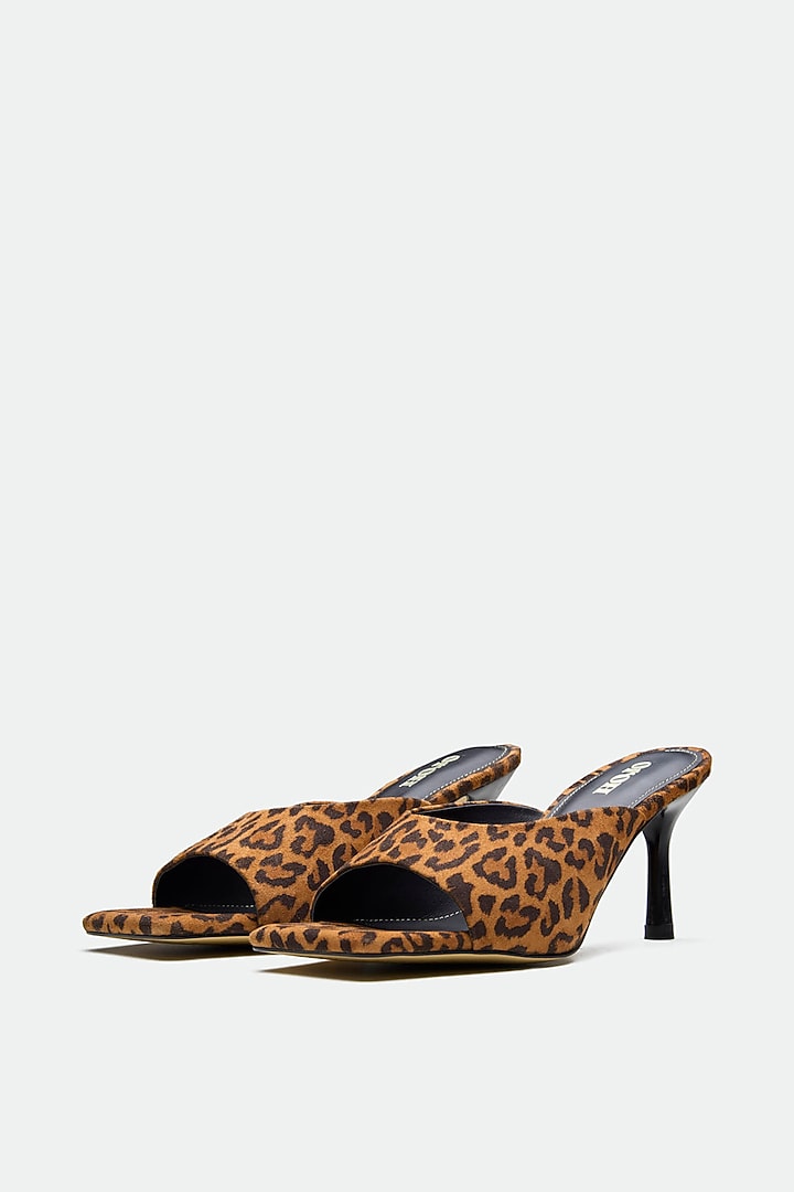 Brown Genuine Leather Square-Toe Stiletto Heels by Oroh at Pernia's Pop Up Shop