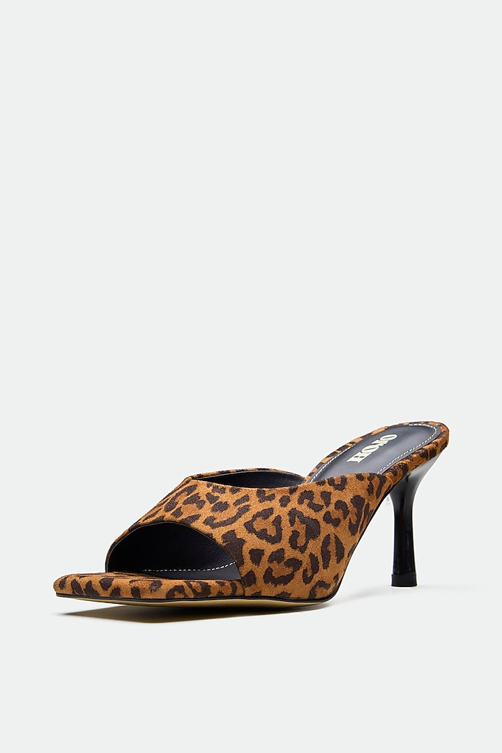 Brown Genuine Leather Square-Toe Stiletto Heels by Oroh at Pernia's Pop Up Shop