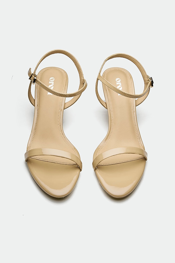 Nude Genuine Leather Kitten Heels by Oroh at Pernia's Pop Up Shop