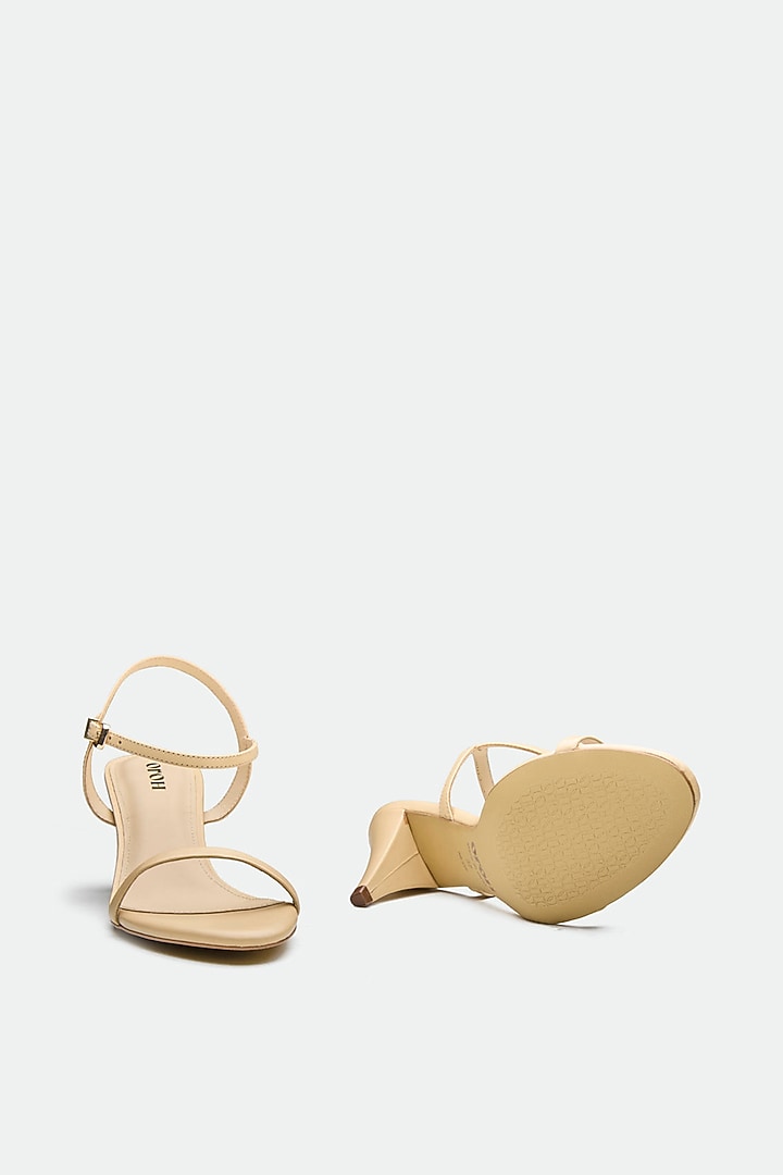 Nude Genuine Leather Kitten Heels by Oroh at Pernia's Pop Up Shop