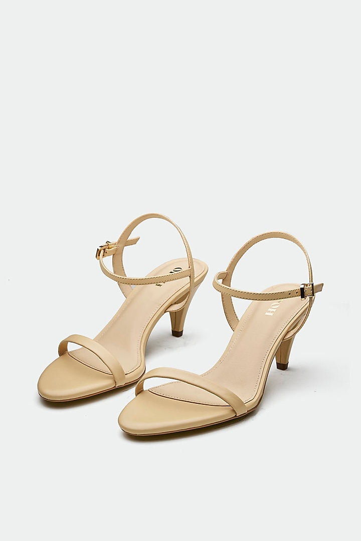 Nude Genuine Leather Kitten Heels by Oroh at Pernia's Pop Up Shop