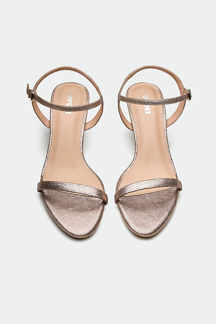 Bronze Genuine Leather Kitten Heels by Oroh at Pernia's Pop Up Shop