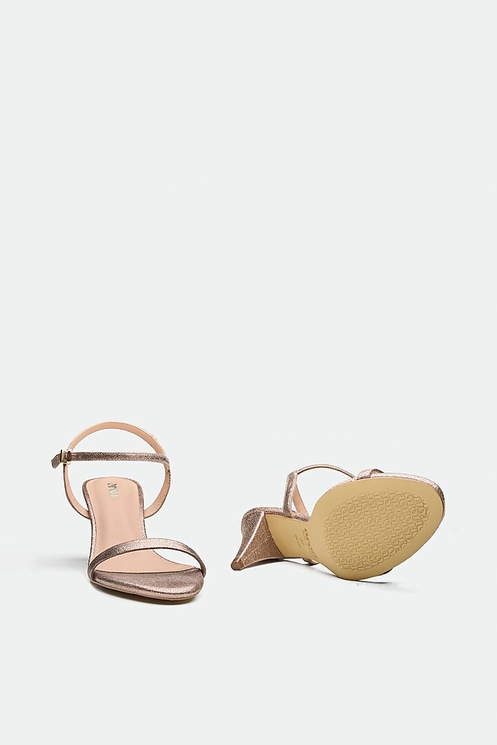 Bronze Genuine Leather Kitten Heels by Oroh at Pernia's Pop Up Shop